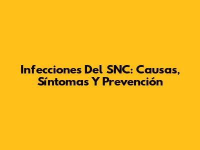 Infecciones Del SNC: Causas, Síntomas Y Prevención