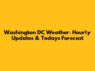 Washington DC Weather: Hourly Updates & Today's Forecast