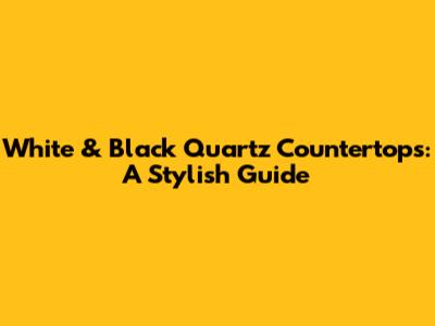 White & Black Quartz Countertops: A Stylish Guide